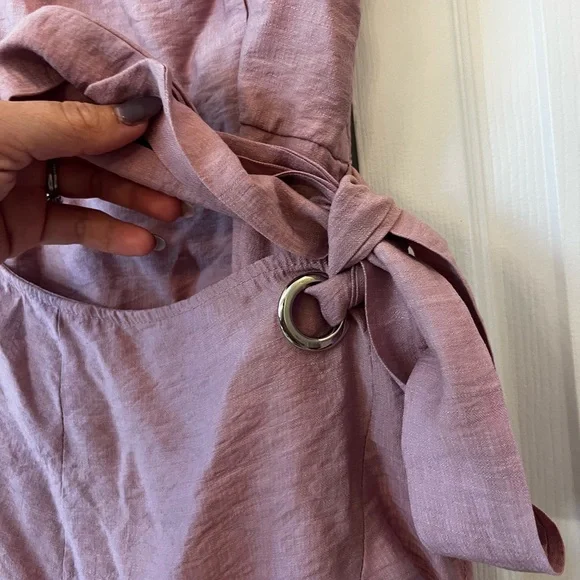 Selfie Leslie Angela Dress Pink wrap tie front - Picture 8 of 11